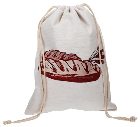 Warmhm Bread Bag Storage Drawstring Bakery Bag for Long Bread Reusable Linen for Camping