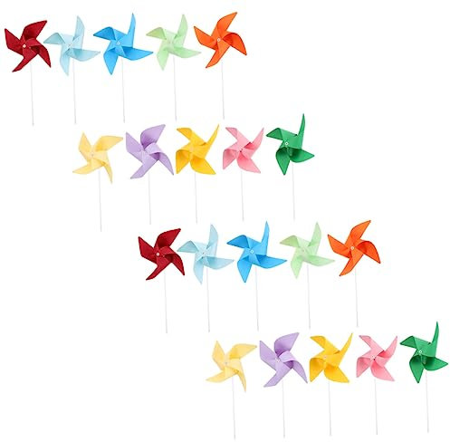 ADOCARN 20pièces Moulin à Vent Papier Vierge Non Peint pour Garçon Fille à Peindre Et Dessiner Soi-même Jouet Décoratif Apprentissage