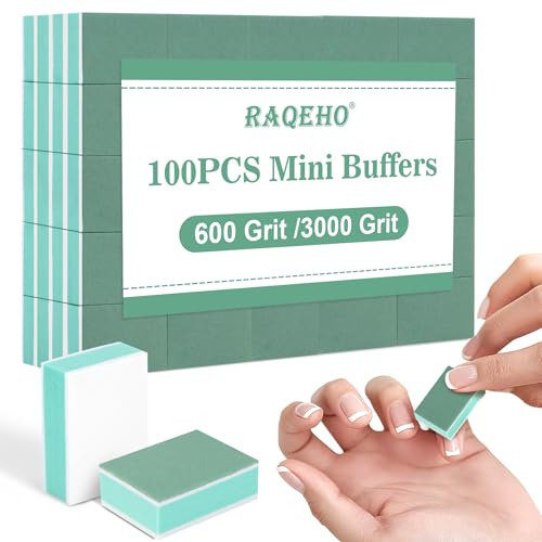 RAQEHO 100 Mini Nail Buffer Block - Buffer Block Nail File, Buffing Block