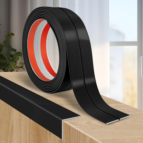 Moulure murale adhesive plinthe souple moulure decorative corniere PVC baguette de finition protection angle mural (4cm×3m, Noir)