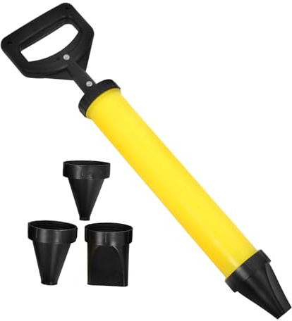 Manual Grout Caulking Gun with Pointing Tip Nozzles for Stone | Abs Yellow Body, Precision Cement Filling and Waterproof Filling, Suitable for Concrete Surfaces