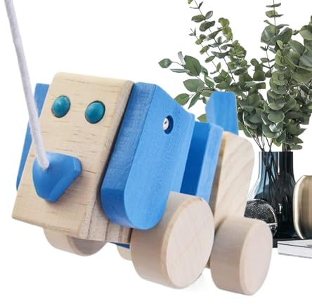 Giocattolo in legno per tirare indietro – Divertente cucciolo educativo interattivo – Attività di trazione giocattolo da corsa – Per ragazze bambini in età prescolare a casa
