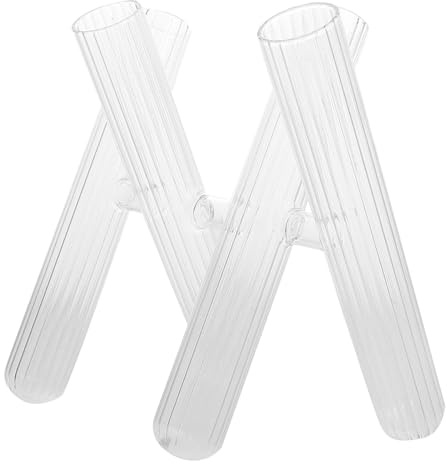 GRADENEVE Glass Test Tube Flower Vase Set Four Striped Propagation Tubes, Glass Hydroponic Planter for Home Décor and Indoor Plant Cuttings