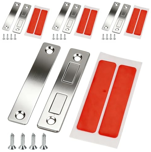 Imanes para Puertas de Armario 4 Piezas Cierre Magnético Fuerte para Puertas de Armario - Doble Imán de 12kg, Ultrafino Cierre Magnético, Imanes Muebles Fácil Instalación