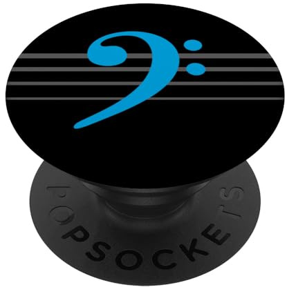 EADG Clé de Basse 4 Cordes Cyan PopSockets PopGrip Adhésif