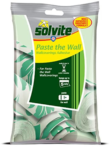 Solvite Paste The Wall Wallpaper Adhesive, Strong Wallpaper Paste for Non-Woven, Vinyl & Embossed Wallpapers, Easy to Use, Covers up to 5 Rolls, 1 x 230g