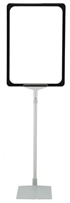 Soporte telescópico con cartel marco DIN A4 Negro [P de Z de 4 piezas]