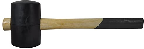 SW-Stahl 50703L Gummihammer 750 g - Schonhammer mit Escheholzstiel | Schonender 750g Hartgummihammer für Laminat, Möbel und Pflastersteine - ideal zum Nivellieren und Festklopfen.