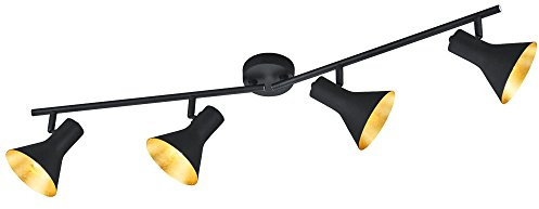 RL LIVE YOUR LIGHT Reality Leuchten R80164002 Spotleuchte, Metall, schwarz/gold