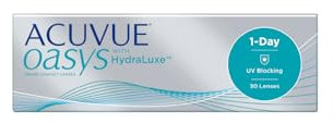 ACUVUE OASYS 1-Day con tecnologia HydraLuxe, Lenti a contatto giornaliere; Visione chiara e nitida e comfort elevato; Protezione UV;+1.00 diottrie; BC 9.0; DIA 14.30; 30 lenti