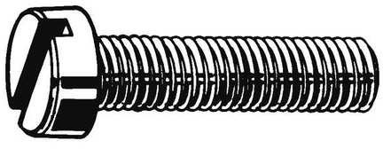 M1.6-0.35 x 5 mm. Cheese Head Slotted Machine Screw, 25 pk.
