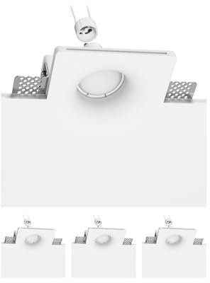 ledscom.de 4 focos empotrables de escayola LED GIEDI DIY, incl. lámpara GU10 630lm blanco cálido