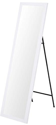 Home & Styling, Bodenmontage, Standspiegel mit Metallständer, 36xH126cm, Weiß - Ganzkörperspiegel Ankleidespiegel Garderobenspiegel