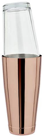 Boston - Coctelera (28 onzas, acero inoxidable 304, aspecto de cobre con cristal original americano Mixing