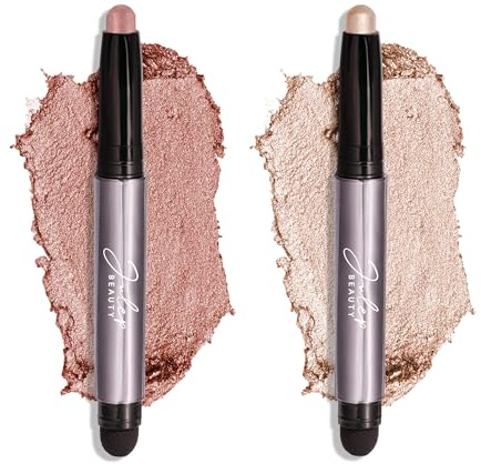 Julep Eyeshadow 101 Crème-to-Powder Waterproof Shadow Stick Duo – Long-Lasting, Crease-Proof, Easy Appy with Built-in Smudger - Pearl & Rose Shimmer