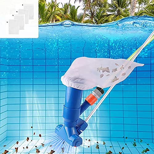 GJXJY Aspirateur de Piscine à Vide Kit - Mini Aspirateur à Jet pour Piscine - avec Brosse, Sac et 5 Bâtons, Accessoires de Nettoyage de Piscine - pour Piscines Hors Sol Spas