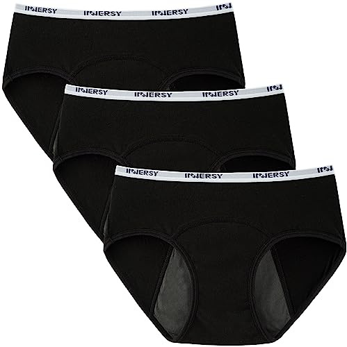 INNERSY Bragas Menstruales Niña Ropa Interior Algodón 8-16 Años Pack de 3 | Braguitas Período Niñas, Culotte Antifugas, Period Underwear para Adolescentes, Entrepierna 100% Algodon, Sin Etiquetas