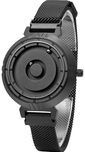 EUTOUR Damenuhr Magnet Uhr kein Glas Kugellager Uhren Quarz Eleganz Minimalist Armbanduhr mit Edelstahl Mesh Armband -36 mmm