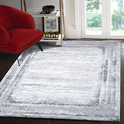 SANAT Teppiche für Wohnzimmer - Harmony - Kurzflor Teppich, Geeignet für Flur, Esszimmer, Schlafzimmer, Küche und Kinderzimmer Öko-Tex 100 Zertifizier - Natürlich-Hellgrau, 80X150 cm