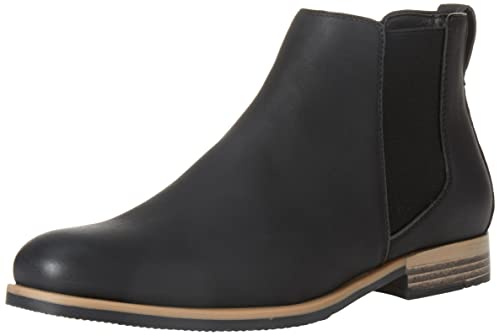 Amazon Essentials Men's Chelsea Boot, Black Faux Leather, 8