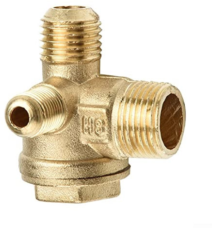 HpLive Compresseur d'air à 3 voies - Clapet anti-retour - 10 x 14 x 16 mm - En laiton - 3 voies - Pour connecter les raccords de tuyau
