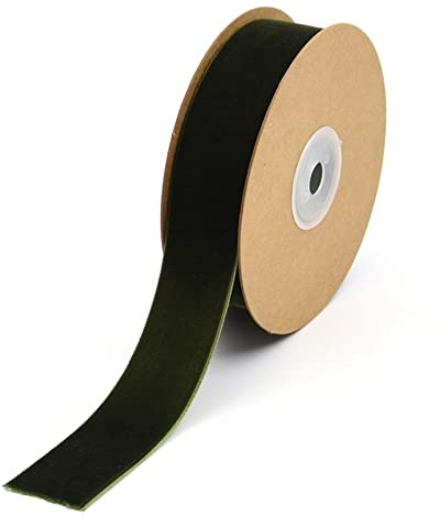 SHTGOI 5 Yard/Roll 25mm Breite Samtband Samtborte Schleifenband Schmuckband Samt Dekoband Geschenkband Zierband für Haarschmuck Kleidung Geschenkbox Dekorationen Blumenverpackung Grün