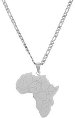 Cernomal Afrika-Karte-Anhänger-Halskette – Vintage-Stadt-Charme, Geografie, Halsschmuck, Schmuck Für Damen Und Herren, Halloween, Weihnachten, Geburtstag, Pulloverkette, Geschenk, Wei