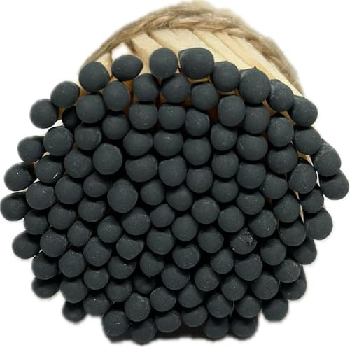Small Black Matches, Pack of 100 1.95 Natural Wood. Match Jar Refill, Matches Bulk, Matches for Candles, Wedding Matches (Black)