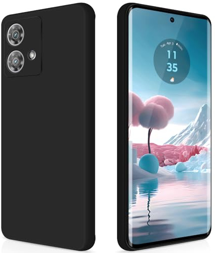 GiiYoon Funda para Motorola Edge 40 Neo, Case de Silicona Suave de TPU Carcasa Protector de Goma Fexible Prueba Liviano y a Delgado de Golpes Antirrayas para Teléfono (Negro)