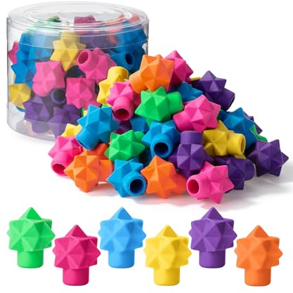 Mr. Pen- Pencil Top Erasers, 48 Pack, Vibrant Colors, Latex-Free, No-Smudge Cap Pencil Erasers for Precise Erasing, Kids, Teachers, Studying Supplies