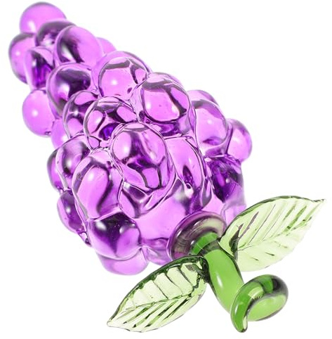 Violett Kristall Dekorativ Trauben Handgeblasen Tischdekoration Tisch | Lieblich, Naturgetreu und Funkelnd, Kristallfigur für Wohnzimmer, Geschenkidee, Centerpiece, 1 Stück