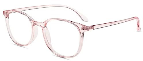 Firmoo Lesebrille mit Sehstärke 1.75 für Damen Herren, Blaulicht Computer Lesebrille für Bildschirme, Blendfreie Lesehilfe TR90 Klar Rosa