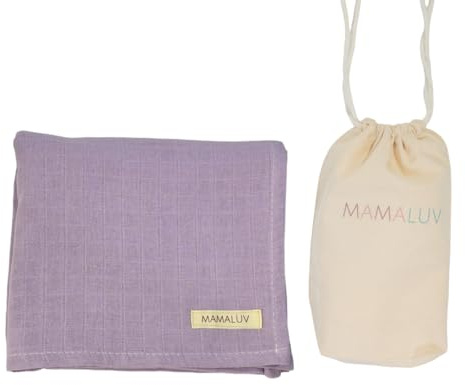 MAMALUV Muslin Swaddle, 100% Baumwolle Musselin Tuch Wickeltuch Baby, Weich und Atmungsaktiv Musselin Decke für Empfindliche Babyhaut, Waschbar bei 30°C, Unisex, lila, 80x90 cm