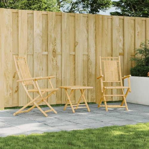Sufrk Gartenstühle 2 STK. Garten StüHle Relaxsessel Garten Gartensessel Outdoor GartenstüHle Klappbar 53x66x99 cm Bambus