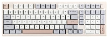 EPOMAKER Galaxy100 Aluminium QMK/VIA Mechanische Gaming-Tastatur Kabellos mit 8000mAh, 96% Gaming-Tastatur mit Nummernblock, Hot-Swap, USB-C/BT5.0/2,4GHz (Creamy, Wisteria Linear Switch)