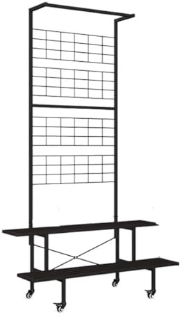 3 Tier Plant Display Stand with Grid Panel Metal Hanging Plant Rack for Indoor High Loading Capacity Flower Pot Stand Black Plant Shelves for Planter