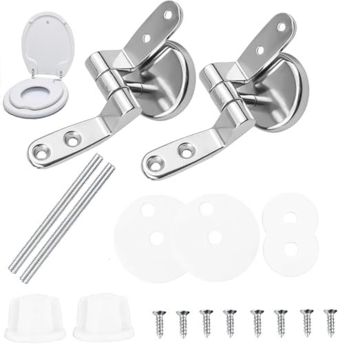 Zinc Alloy Toilet Seat Replacement Hinges – Durable and Rust-Resistant, Easy to Install for Secure Fit