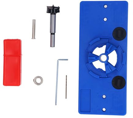 FLEXMAN 35mm Concealed Hinge Jig, Engineering Plastic Concealed Hinge Drilling Jig, Multi Functional Woodworking Tool Drill Bits for Kitchen Cabinet Doors Hinge
