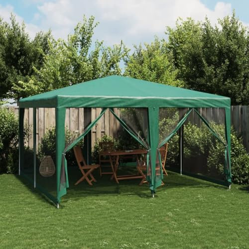 Heimgarten, Partyzelt mit 8 Netz-Seitenwänden, grün, 4 x 4 m, HDPE