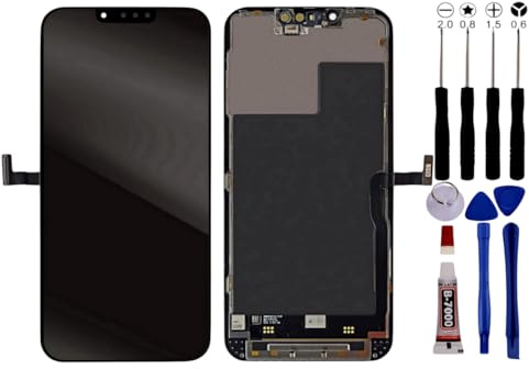 KOMI Écran pour iPhone 13 Pro Noir 6.1 Pouces pour Modèle A2636, A2483, A2638, A2639 et avec kit De Réparation Complet pour Ecran Tactile LCD pour iPhone 13 Pro