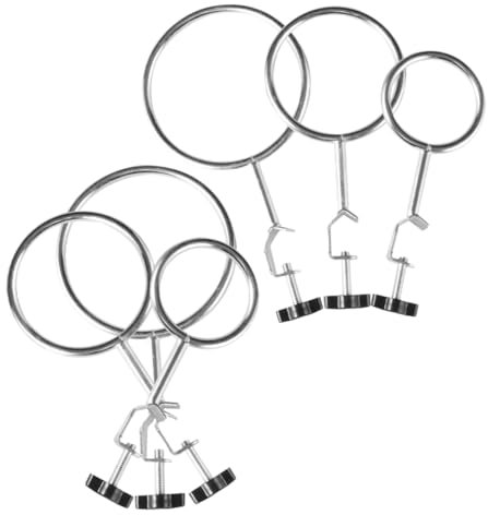 Anneau Porte-bécher de Laboratoire, Lot de 6 en Fer Argenté
