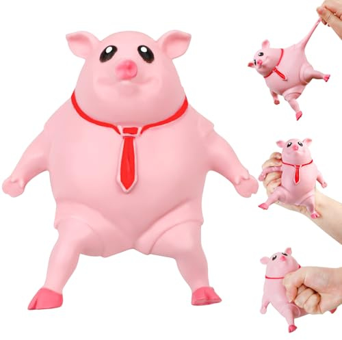 Schweine Quetschspielzeug, Pig Fidget Toy, Kreatives Dekompressions Piggy, Stressspielzeug Schwein, Squishy Squeeze Spielzeug, Stressbälle, Anti Stress Spielzeug Schwein für Erwachsene und Kinder