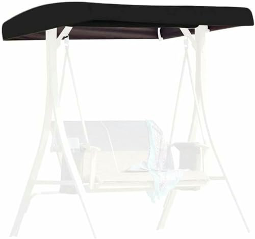 LASDERTV Replacement Canopy for Swing Seat 3 Seater Garden Hammock Cover, 210D Oxford Cloth Patio Swing Top Cover with 4 Reinforced Corner Pockets - UV Protection,Beige,191x120x18/23cm