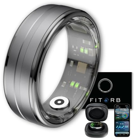Fitorb Smart Ring Pro - Das Original. High-Tech Fitness- & Gesundheitsring, Schlafanalyse, 24/7 Aktivitätstracking. Temperaturmessung, Stress. Proberinge. (Saturn, Grau, 17,5 mm (7))