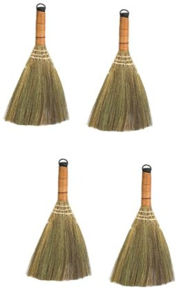 Homoyoyo Lot De 2 Balais en Paille De Riz - Balai à Balai Thaïlandais pour Intérieur Et Extérieur - Outil De Nettoyage pour Maison Cuisine Et Bureau