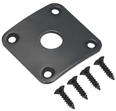ERINGOGO Gitarren Steckerplatte Aus Metall Quadratisch Gewölbt Für E-gitarre Und E-bass Langlebige Ausgangsbuchsen Ersatzplatte