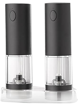 BLASHRD Molinillo de Pimienta Eléctrico Molinillo de Sal y Pimienta de Acero Inoxidable Herramienta de Cocina de Aspereza Ajustable Recargable por USB
