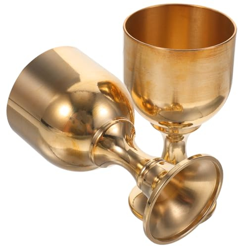 BAZEITFLOW 2piezas Copas De Vino Vintage Hogar Delicadas Copas De Licor Multifunción Accesorios De Fiesta Decorativos De Latón Retro