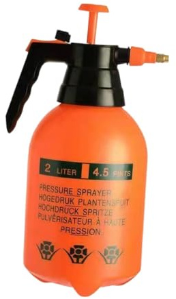 F Fityle Pulverizador de Agua portátil con Bomba, Multiusos, Profesional, con Boquilla de latón, Ideal para Plantas, césped y hogar, Naranja 3l