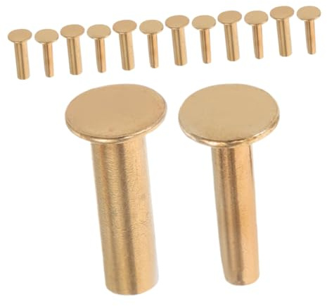 WATIIFUFU 7 Paires de Rivets en Cuivre pour Poignées de Couteaux Cuisine, Fixation Facile et Artisanale, pour Réparation et Assemblage de Manches de Couteaux